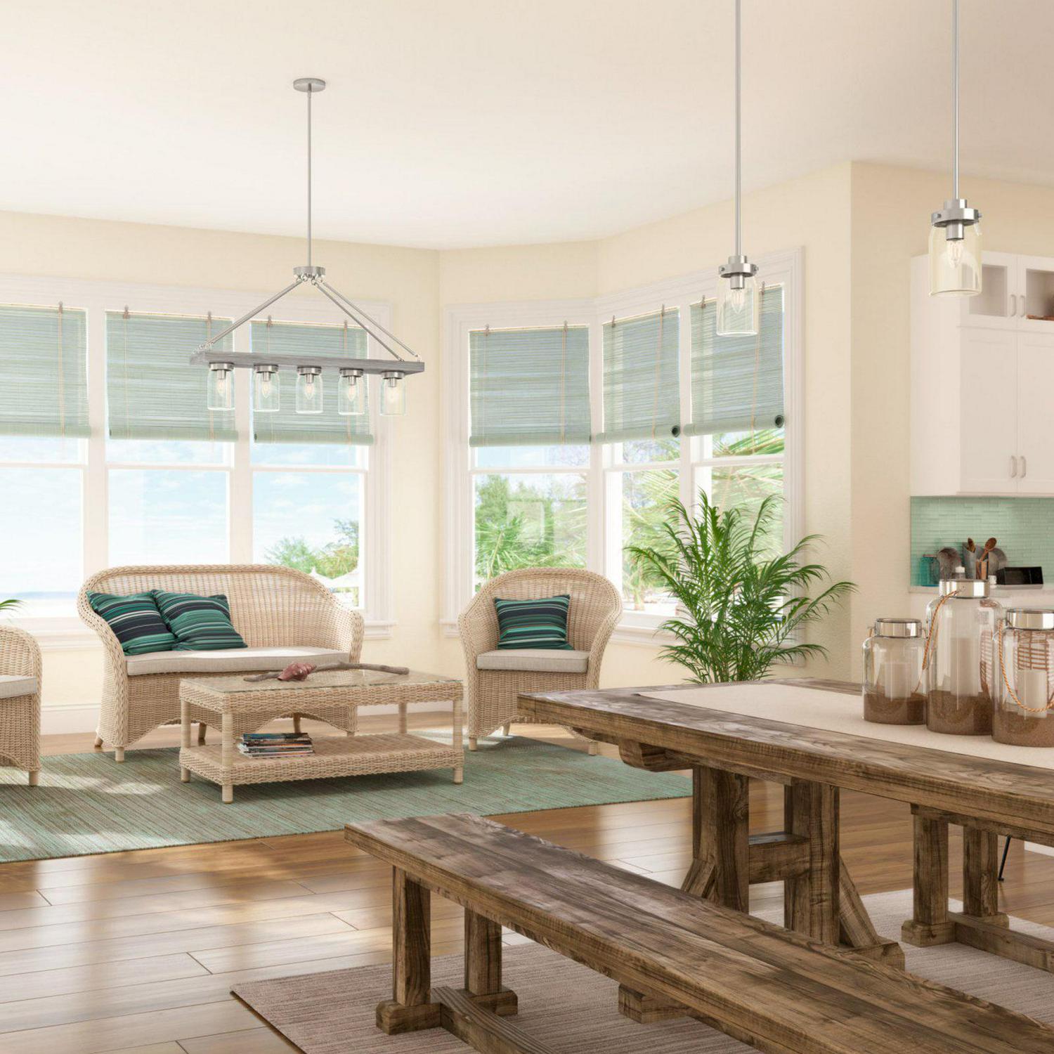 Hunter - Devon Park 5-light Onyx Bengal, Large Chandelier, Dimmable, Rustic Style, Linear Shaped, for Bedrooms, Dining, Living Rooms - 19006 - Image 8