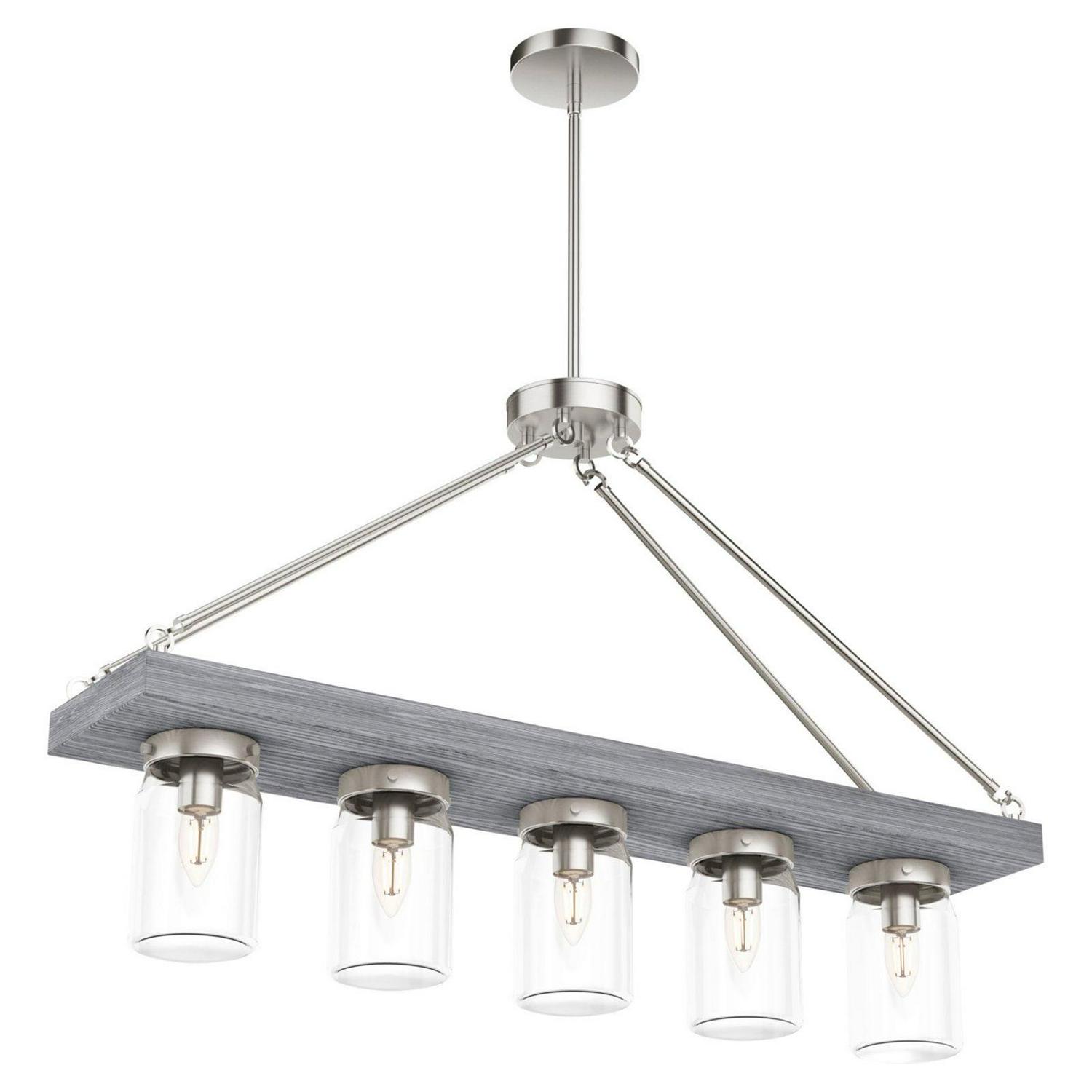 Hunter - Devon Park 5-light Onyx Bengal, Large Chandelier, Dimmable, Rustic Style, Linear Shaped, for Bedrooms, Dining, Living Rooms - 19006 - Image 6