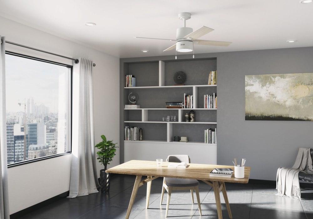 Hunter - Beck Indoor Ceiling Fan With Light, 52-inch, Fresh White, Modern-style, 3-speed WhisperWind Motor, 51744, for Living Rooms, Bedrooms - Image 2