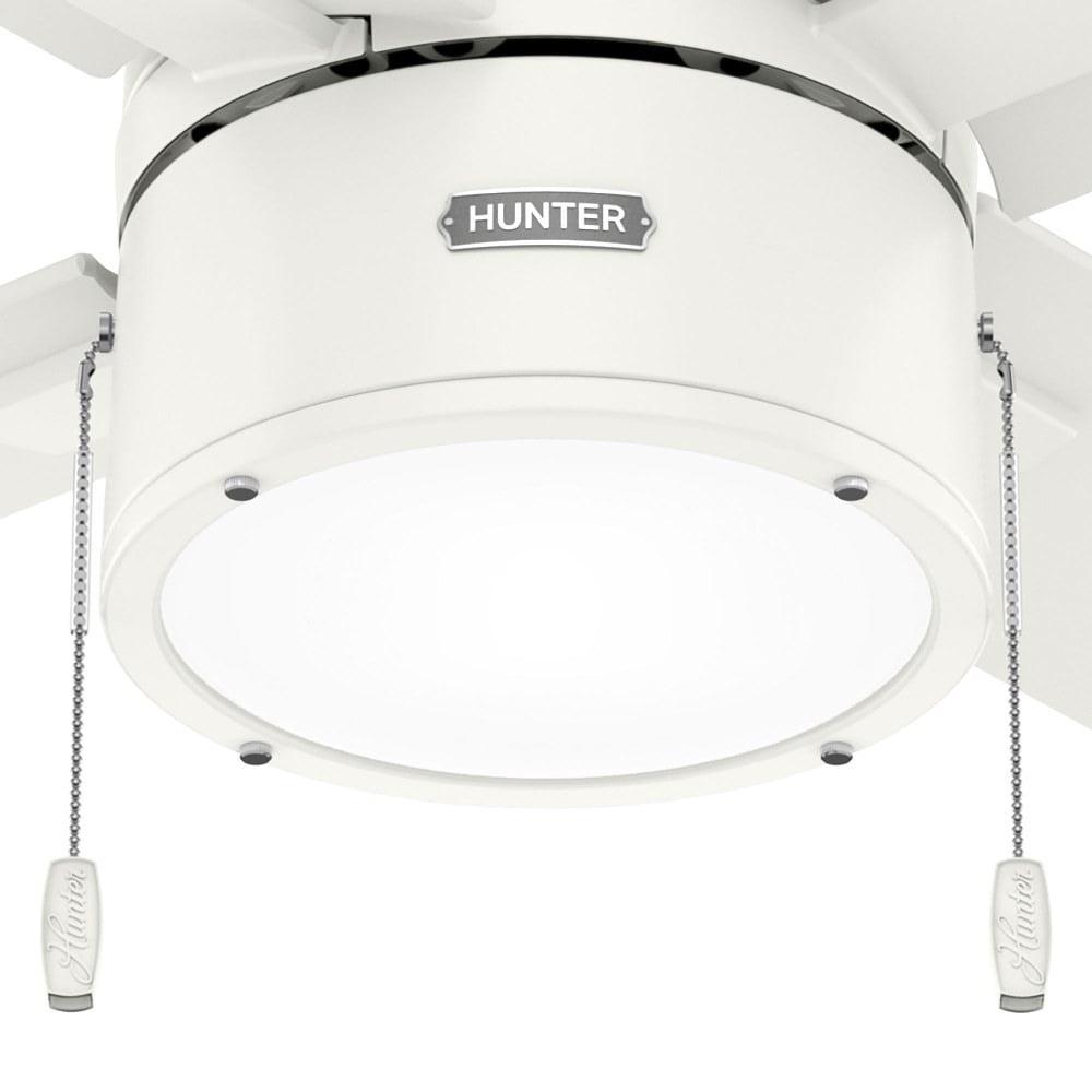 Hunter - Beck Indoor Ceiling Fan With Light, 52-inch, Fresh White, Modern-style, 3-speed WhisperWind Motor, 51744, for Living Rooms, Bedrooms - Image 3