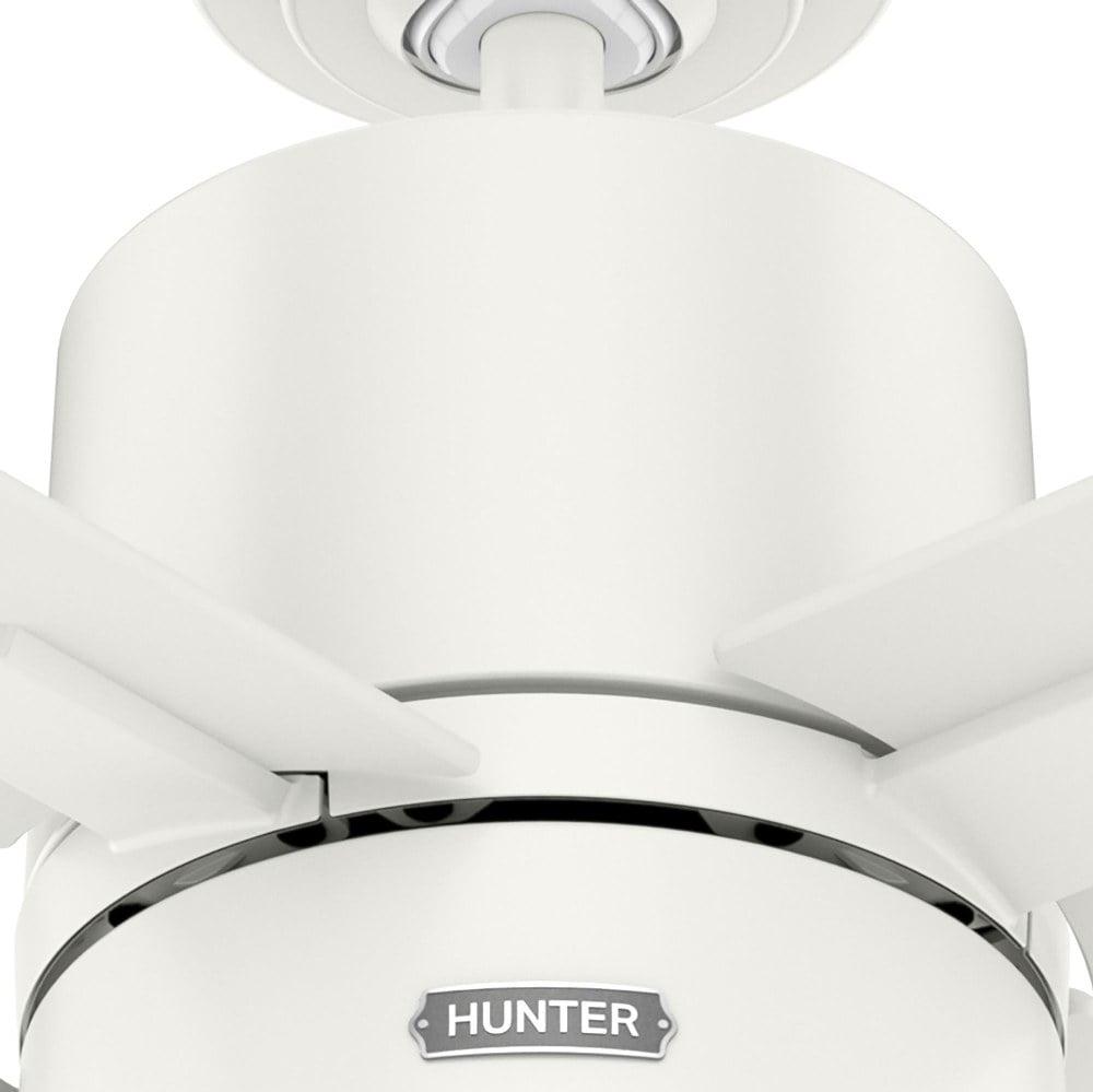 Hunter - Beck Indoor Ceiling Fan With Light, 52-inch, Fresh White, Modern-style, 3-speed WhisperWind Motor, 51744, for Living Rooms, Bedrooms - Image 8