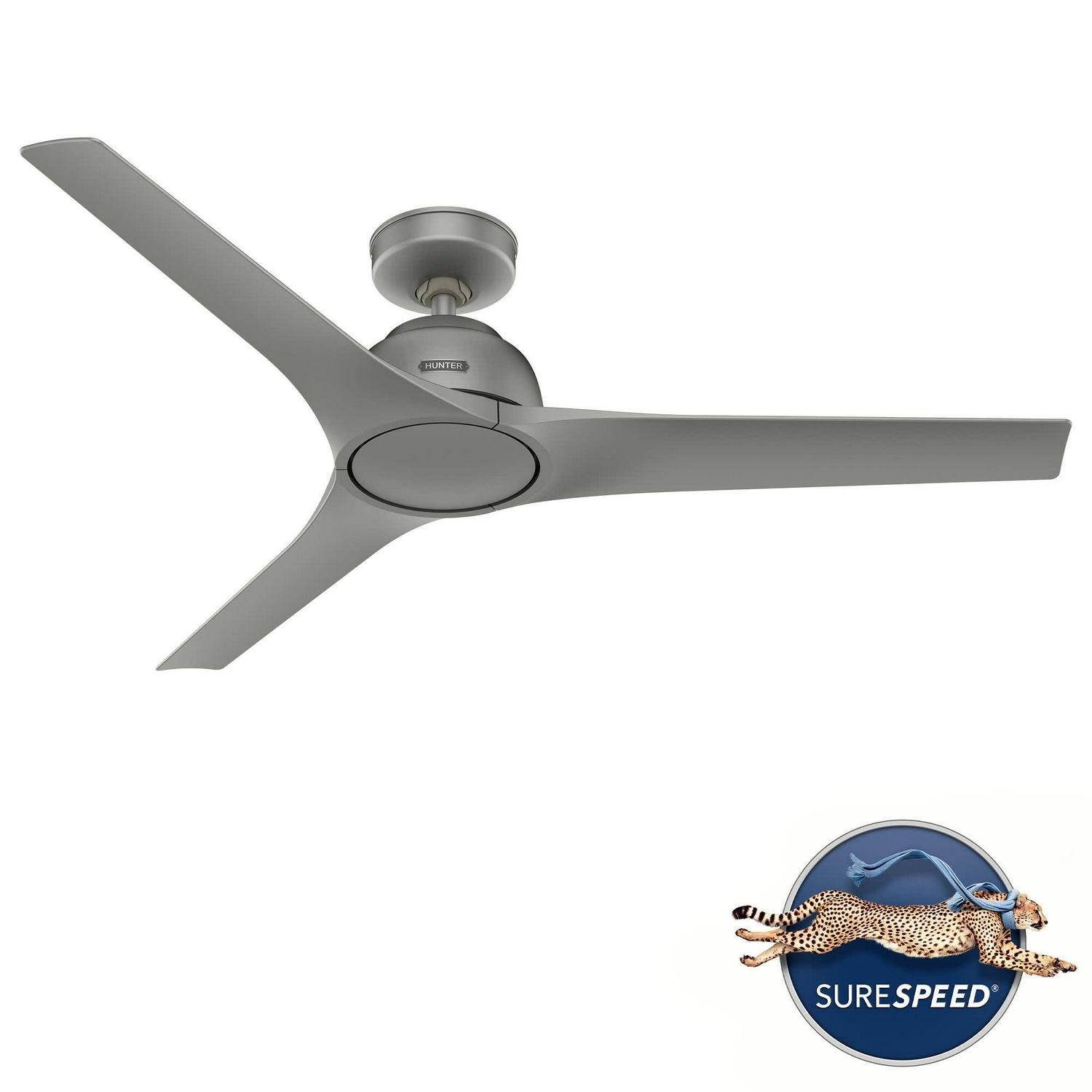 Hunter - Gallegos Indoor/Outdoor Ceiling Fan, Wall Control, 52-inch, Matte Black, Modern-style, 3-speed WhisperWind Motor, 51583, for Porches, Bathrooms - Image 2