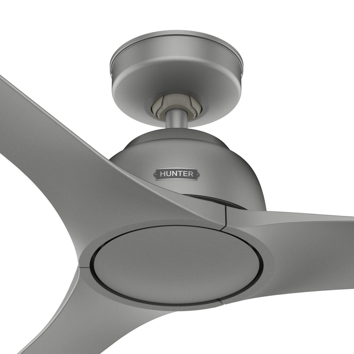 Hunter - Gallegos Indoor/Outdoor Ceiling Fan, Wall Control, 52-inch, Matte Black, Modern-style, 3-speed WhisperWind Motor, 51583, for Porches, Bathrooms - Image 6