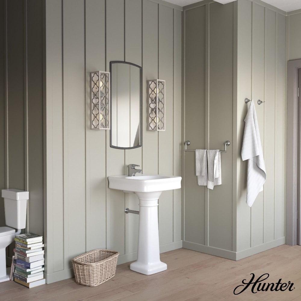 Hunter - Gablecrest 2-light Distressed White, Large Sconce Light, Dimmable, Transitional Style, for Bedrooms, Dining, Living Rooms - 19947 - Image 2