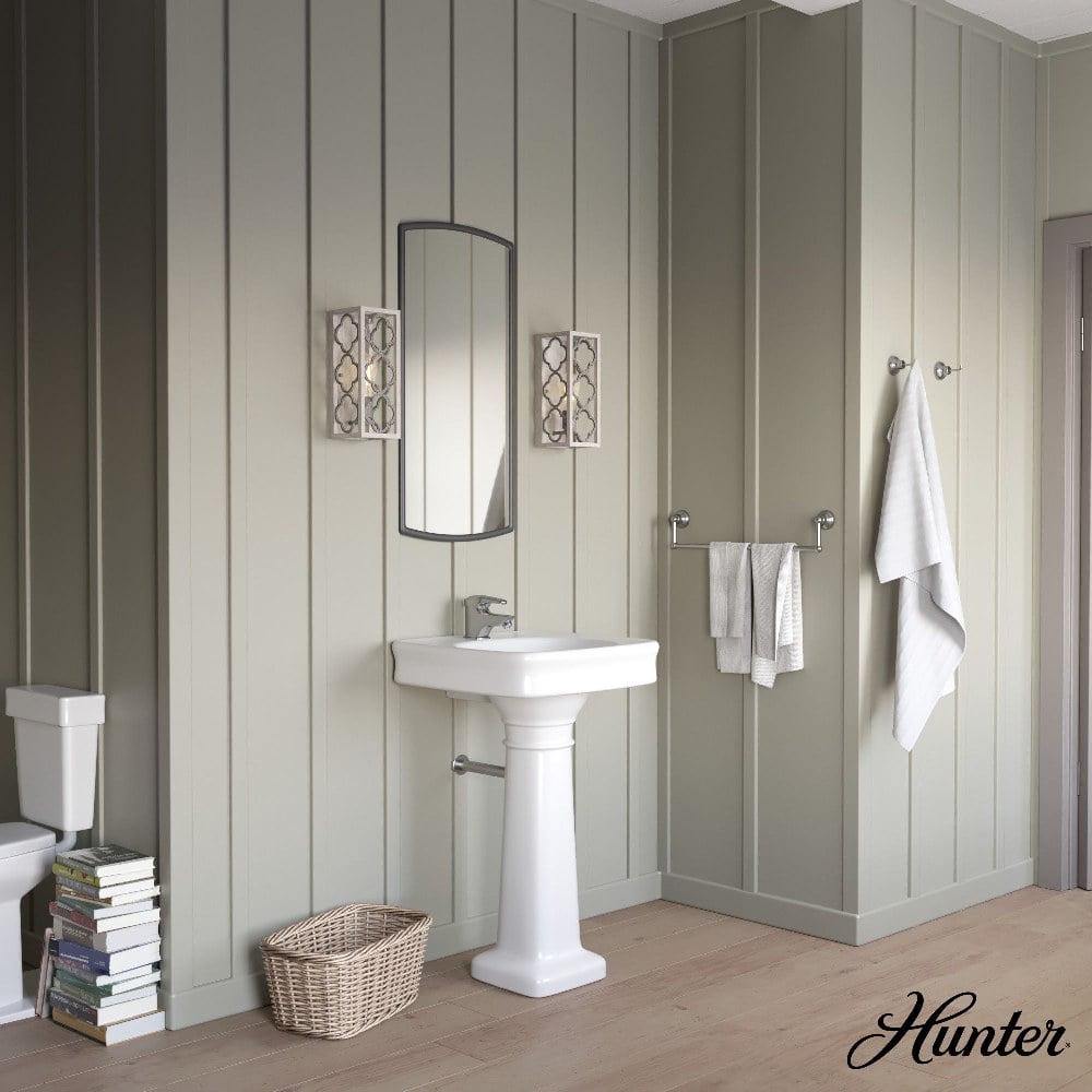 Hunter - Gablecrest 1-light French Oak, Small Sconce Light, Dimmable, Transitional Style, for Bedrooms, Dining, Living Rooms - 19375 - Image 2