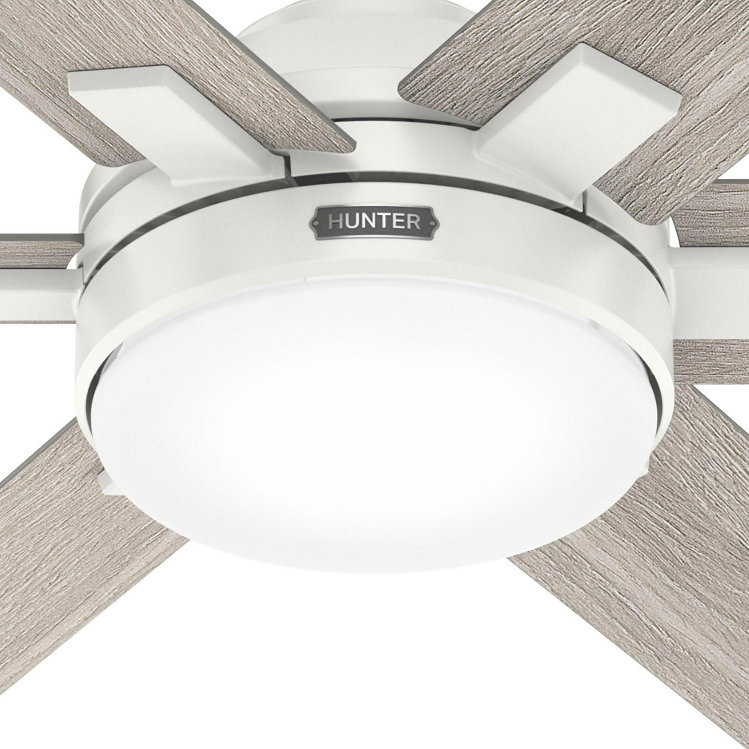 Hunter - Georgetown Indoor Ceiling Fan With Light, Remote, 52-inch, Fresh White, Casual-style, 4-speed WhisperWind Motor, Quick Installation, 51880, for living rooms, bedrooms, home offices, kitchens - Image 6