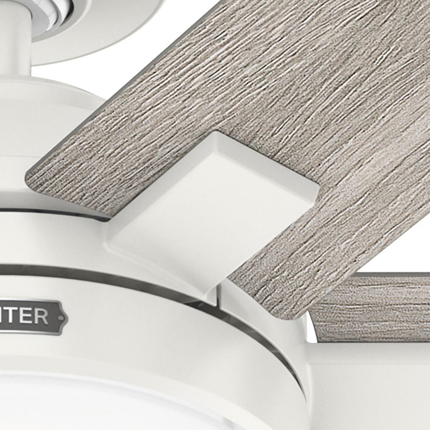Hunter - Georgetown Indoor Ceiling Fan With Light, Remote, 52-inch, Fresh White, Casual-style, 4-speed WhisperWind Motor, Quick Installation, 51880, for living rooms, bedrooms, home offices, kitchens - Image 7