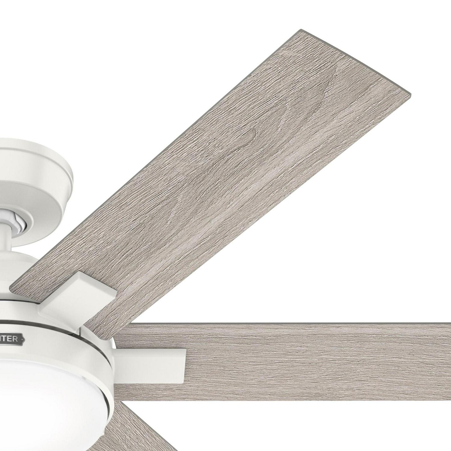 Hunter - Georgetown Indoor Ceiling Fan With Light, Remote, 52-inch, Fresh White, Casual-style, 4-speed WhisperWind Motor, Quick Installation, 51880, for living rooms, bedrooms, home offices, kitchens - Image 9