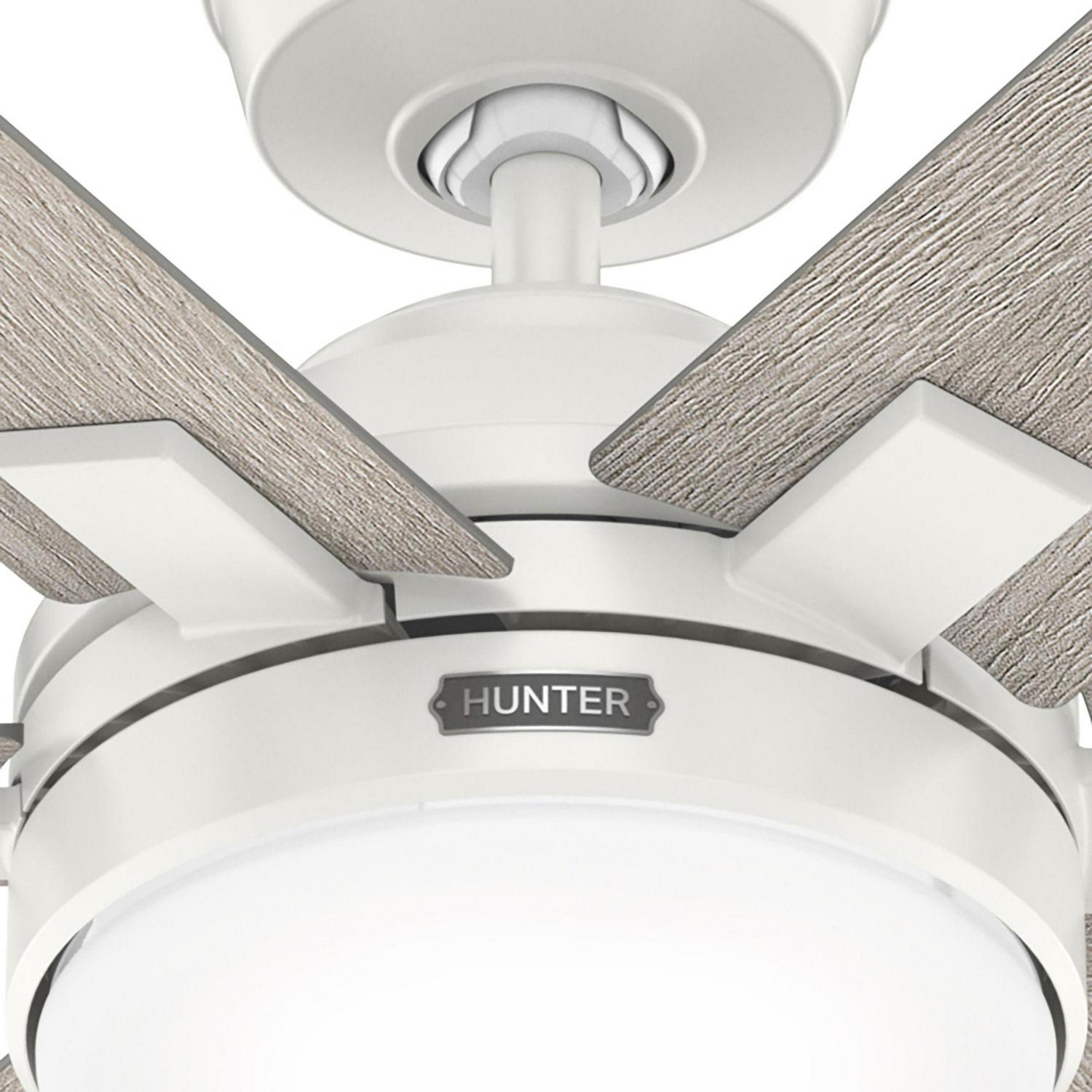 Hunter - Georgetown Indoor Ceiling Fan With Light, Remote, 52-inch, Fresh White, Casual-style, 4-speed WhisperWind Motor, Quick Installation, 51880, for living rooms, bedrooms, home offices, kitchens - Image 8