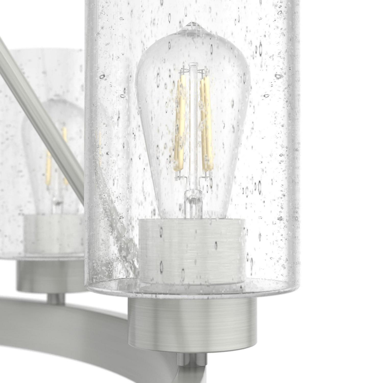 Hunter - Hartland 8-light Brushed Nickel, Large Chandelier, Dimmable, Casual Style, Wagon Wheel Shaped, for Bedrooms, Dining, Living Rooms - 19135 - Image 4