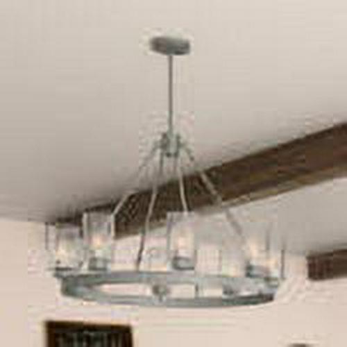 Hunter - Hartland 8-light Brushed Nickel, Large Chandelier, Dimmable, Casual Style, Wagon Wheel Shaped, for Bedrooms, Dining, Living Rooms - 19135 - Image 3