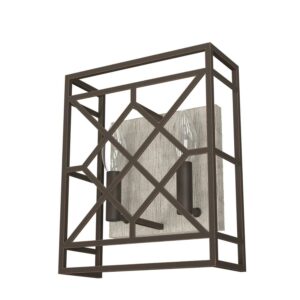 Hunter - Langwood 2-light Onyx Bengal, Medium Size Sconce Light, Dimmable, Rustic Style, for Bedrooms, Dining, Living Rooms - 19335