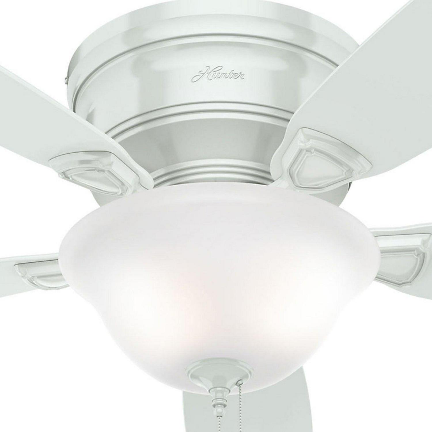 Hunter Low Profile 48" Home Ceiling Fan with LED Light and Pull Chain, White - Image 2
