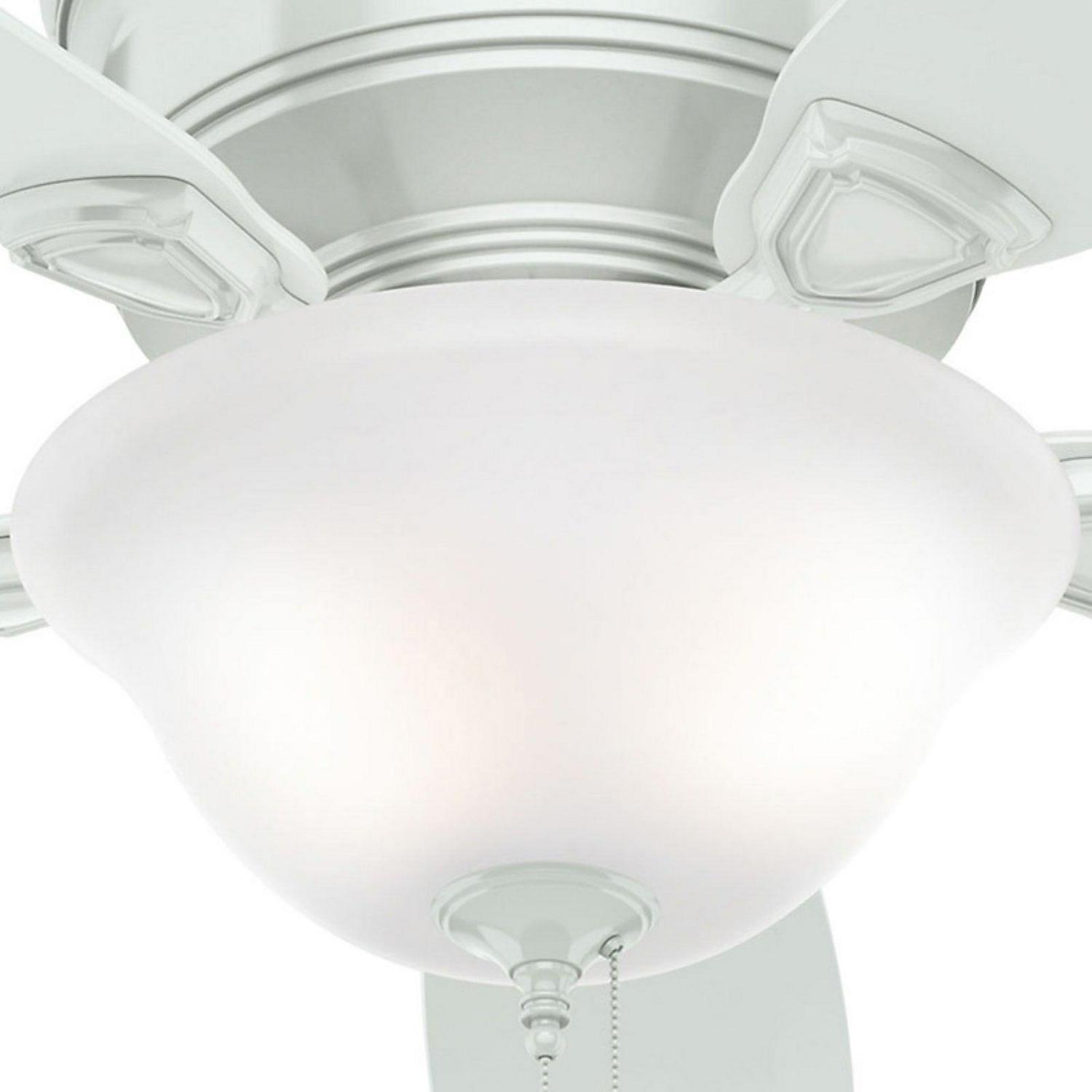 Hunter Low Profile 48" Home Ceiling Fan with LED Light and Pull Chain, White - Image 4