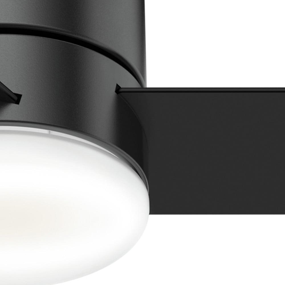 Hunter - Minimus Indoor Low Profile Ceiling Fan With Light, Remote, 44-inch, Matte Black, Casual-style, 3-speed WhisperWind Motor, 59453, for Living Rooms, Bedrooms - Image 8
