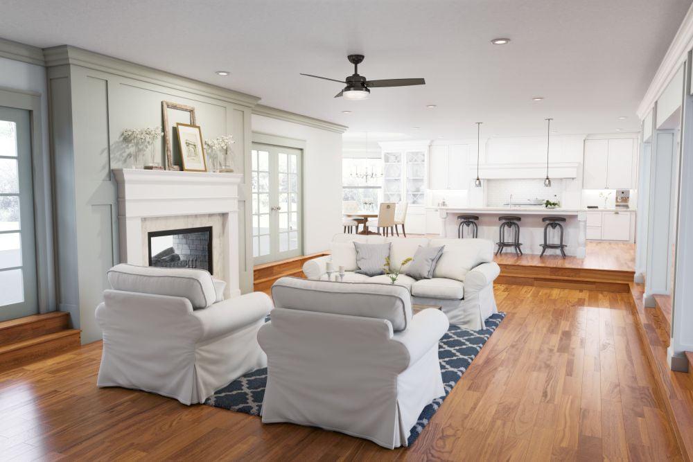 Hunter - Sentinel Indoor Ceiling Fan With Light, Remote, 52-inch, Fresh White, Modern-style, 3-speed WhisperWind Motor, 59169, for Living Rooms, Bedrooms - Image 6