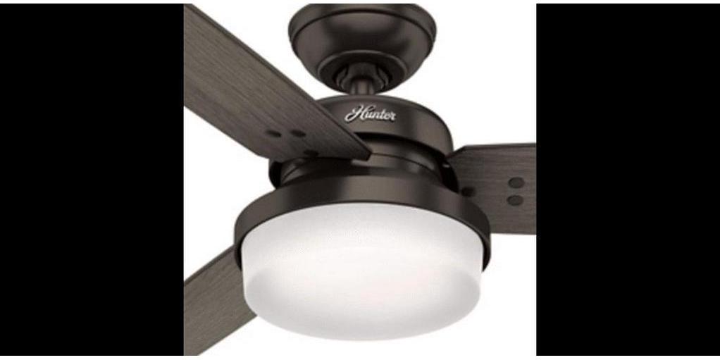 Hunter - Sentinel Indoor Ceiling Fan With Light, Remote, 52-inch, Fresh White, Modern-style, 3-speed WhisperWind Motor, 59169, for Living Rooms, Bedrooms - Image 3