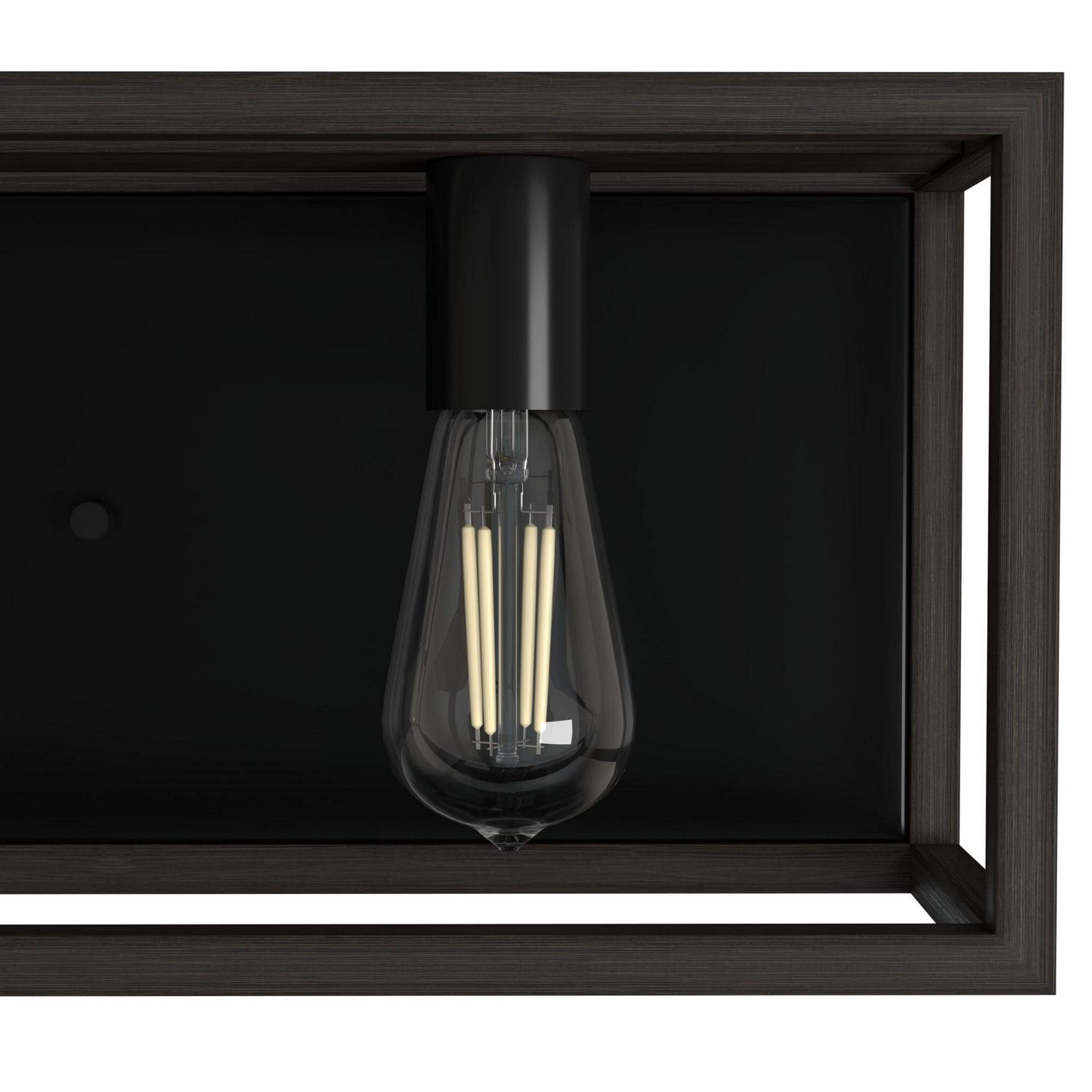 Hunter - Squire Manor 4-light Matte Black, Medium Size Vanity Light, Dimmable, Modern Style, for Bedrooms, Dining, Living Rooms - 19675 - Image 4