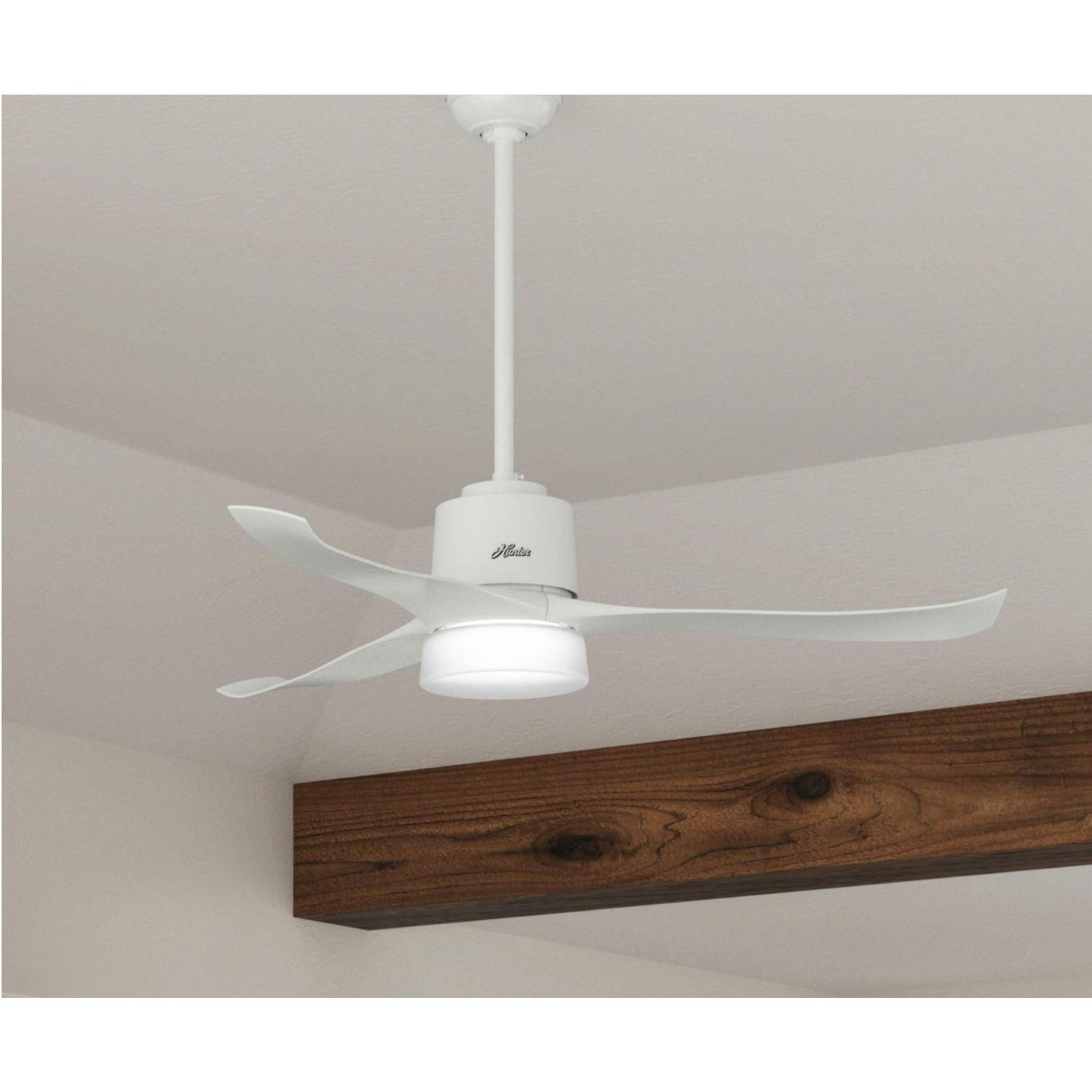 Hunter Symphony 54" Smart Home WiFi Controlled Ceiling Fan w/ LED Light, White - Image 6