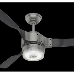 Hunter Wifi 54" Apache Matte Silver Ceiling Fan with Light Kit and Remote