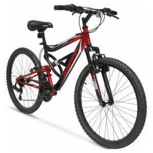24" Hyper Bicycle Shocker Mountain Bike, Youth Ages 13+, Red and Black