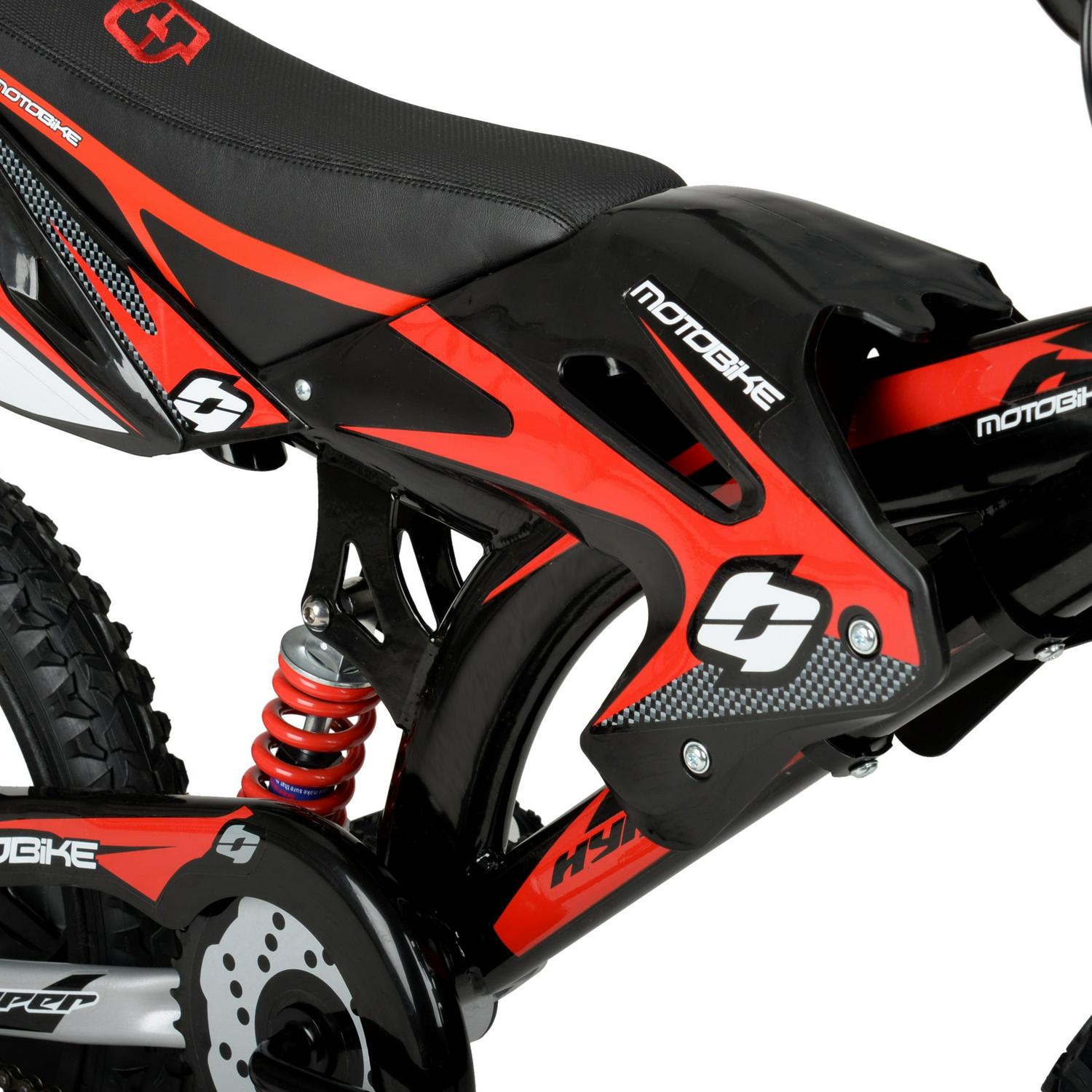 16" Hyper Moto Bike, 16" Mag Wheels, Training Wheels, Child Bicycle, Ages 5-7 Years, Black/Red - Image 9