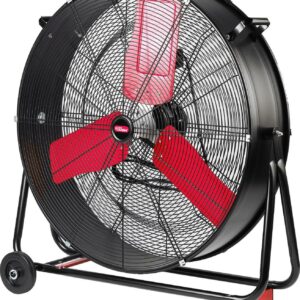 Hyper Tough New 30 inch High Velocity Tilted Drum Fan Red & Black