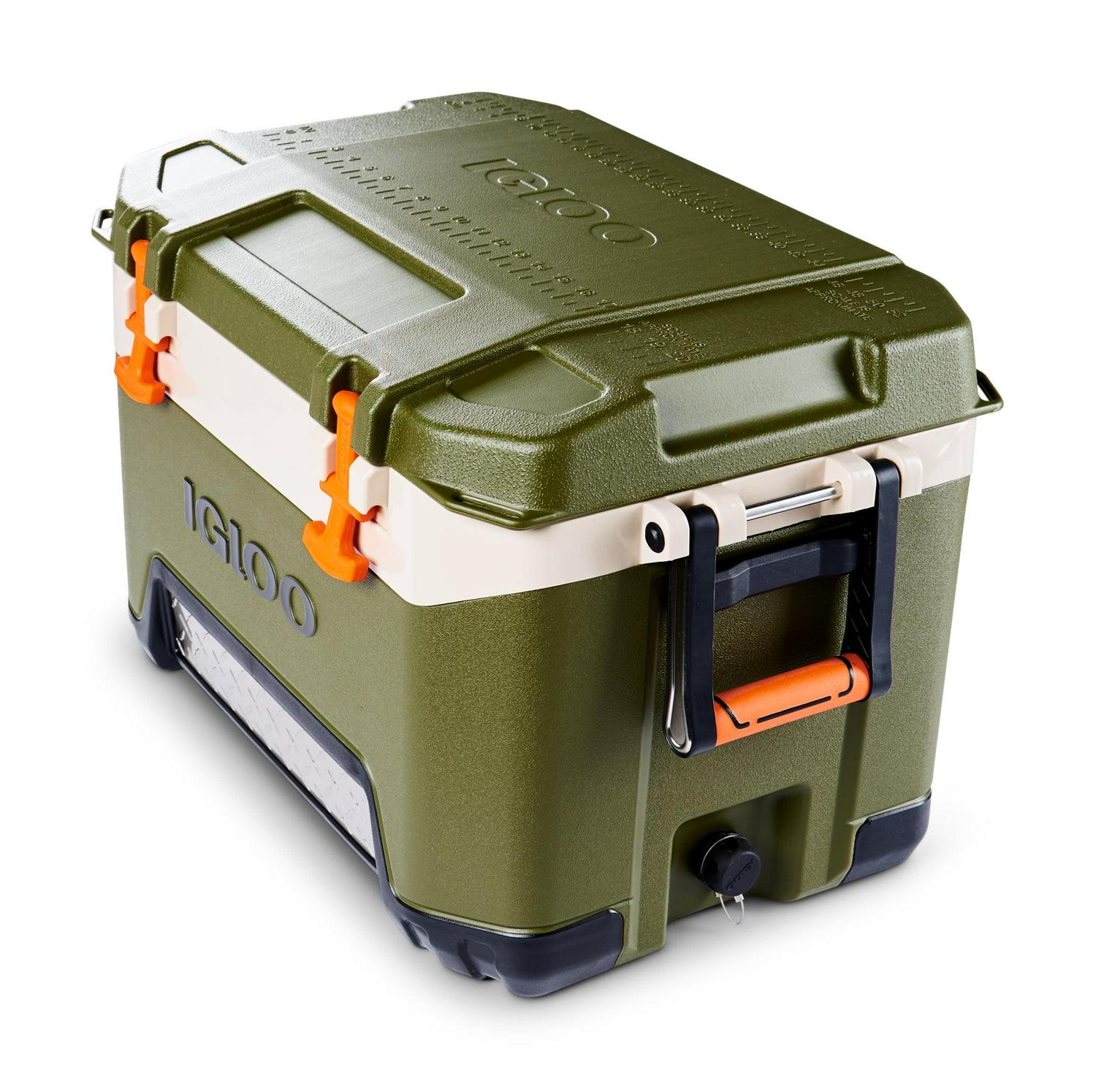 Igloo 52 Qt. BMX Hard Sided Ice Chest Cooler, Green and Orange, 25.98" x 16.34" x 16.54" - Image 9