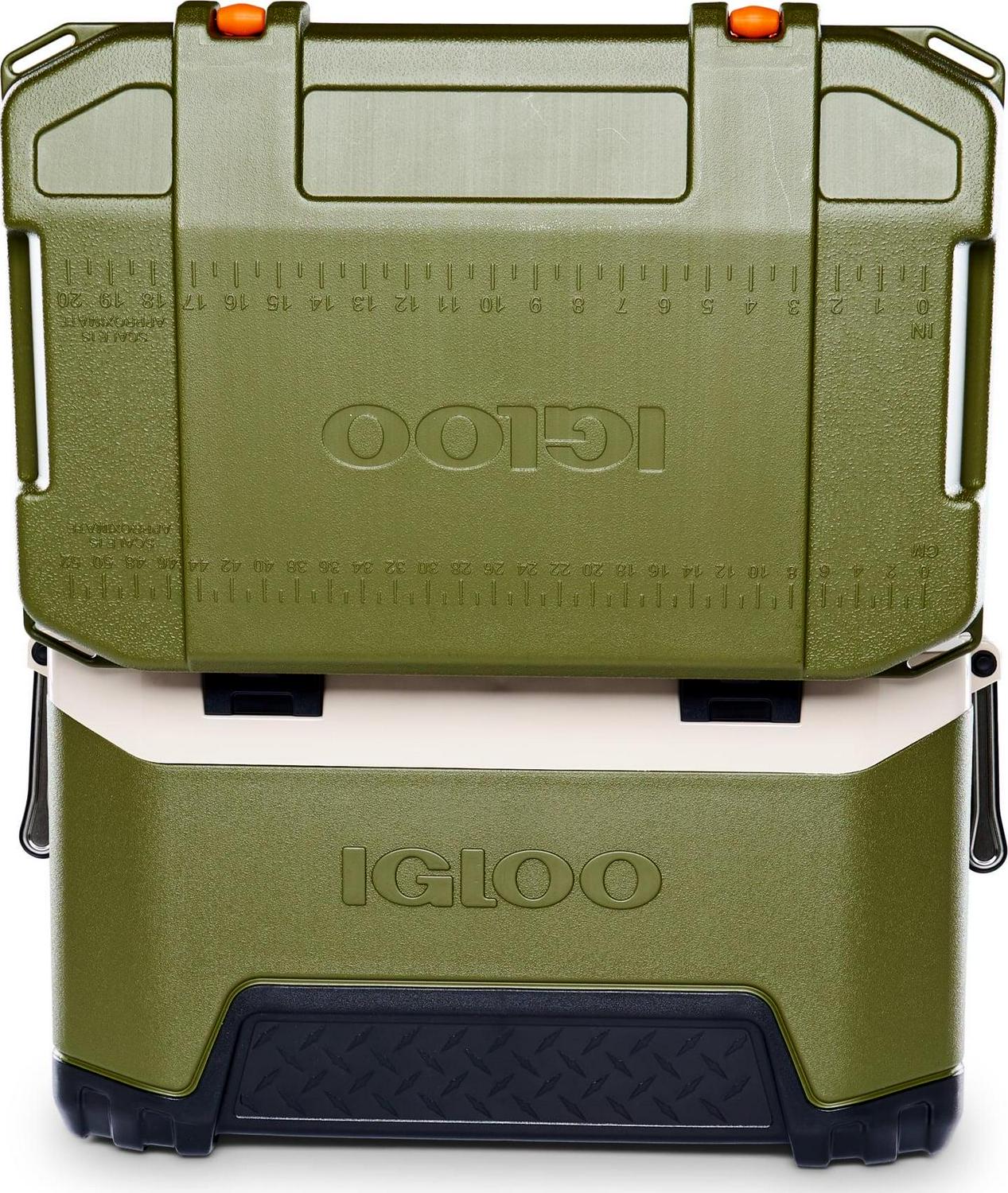 Igloo 52 Qt. BMX Hard Sided Ice Chest Cooler, Green and Orange, 25.98" x 16.34" x 16.54" - Image 12