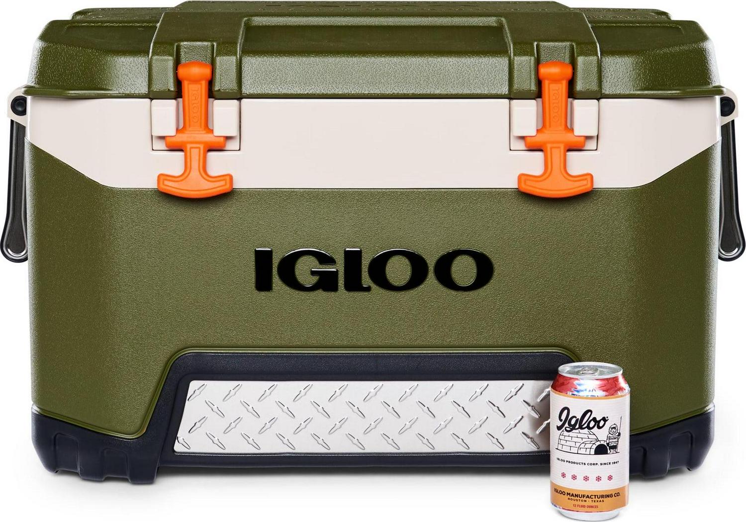 Igloo 52 Qt. BMX Hard Sided Ice Chest Cooler, Green and Orange, 25.98" x 16.34" x 16.54" - Image 6