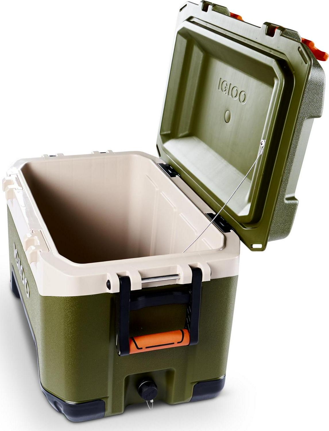 Igloo 52 Qt. BMX Hard Sided Ice Chest Cooler, Green and Orange, 25.98" x 16.34" x 16.54" - Image 14
