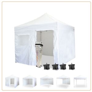 Impact Canopy 10' x 10' Pop Up Canopy Tent with 4 Side Walls Outdoor Market Shelter