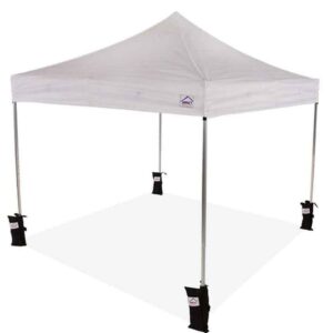 Impact Canopy 10x10 Instant Pop Up Canopy Tent, Straight Leg, Weight Bags, Roller Bag, White