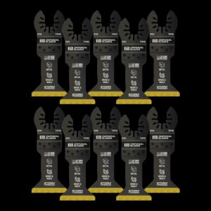 Imperial Blades IBOAT340-10 ONE FIT 1-3/4" Titanium Enhanced Metal/Wood Oscillating Saw Blade, Multi-Tool Accessory, 10PK