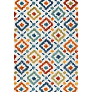 Indoor/Outdoor Transitional Labyrinth Area Rug
