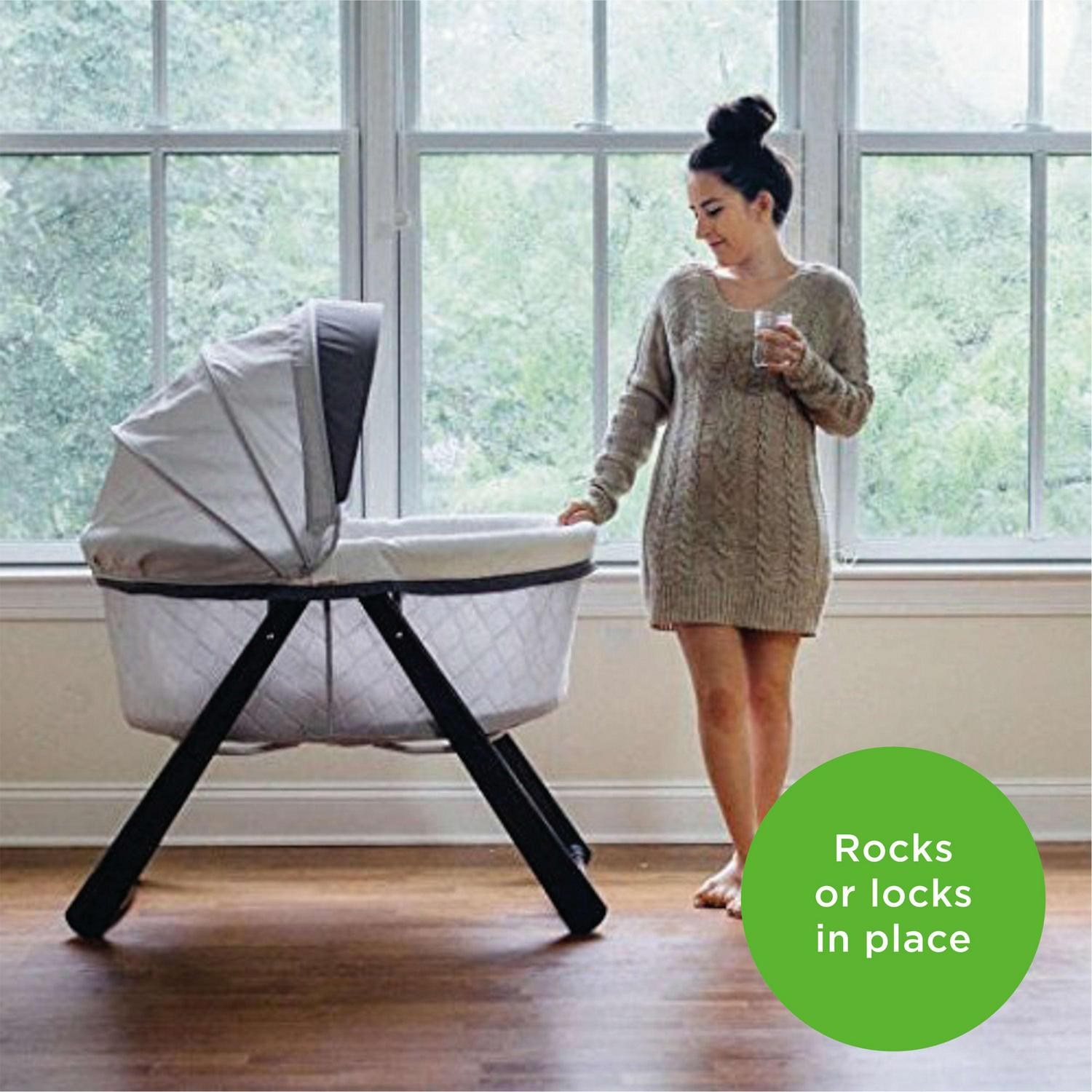 Ingenuity DreamComfort FoldAway Rocking Portable Wood Bassinet - Carrington - Image 4