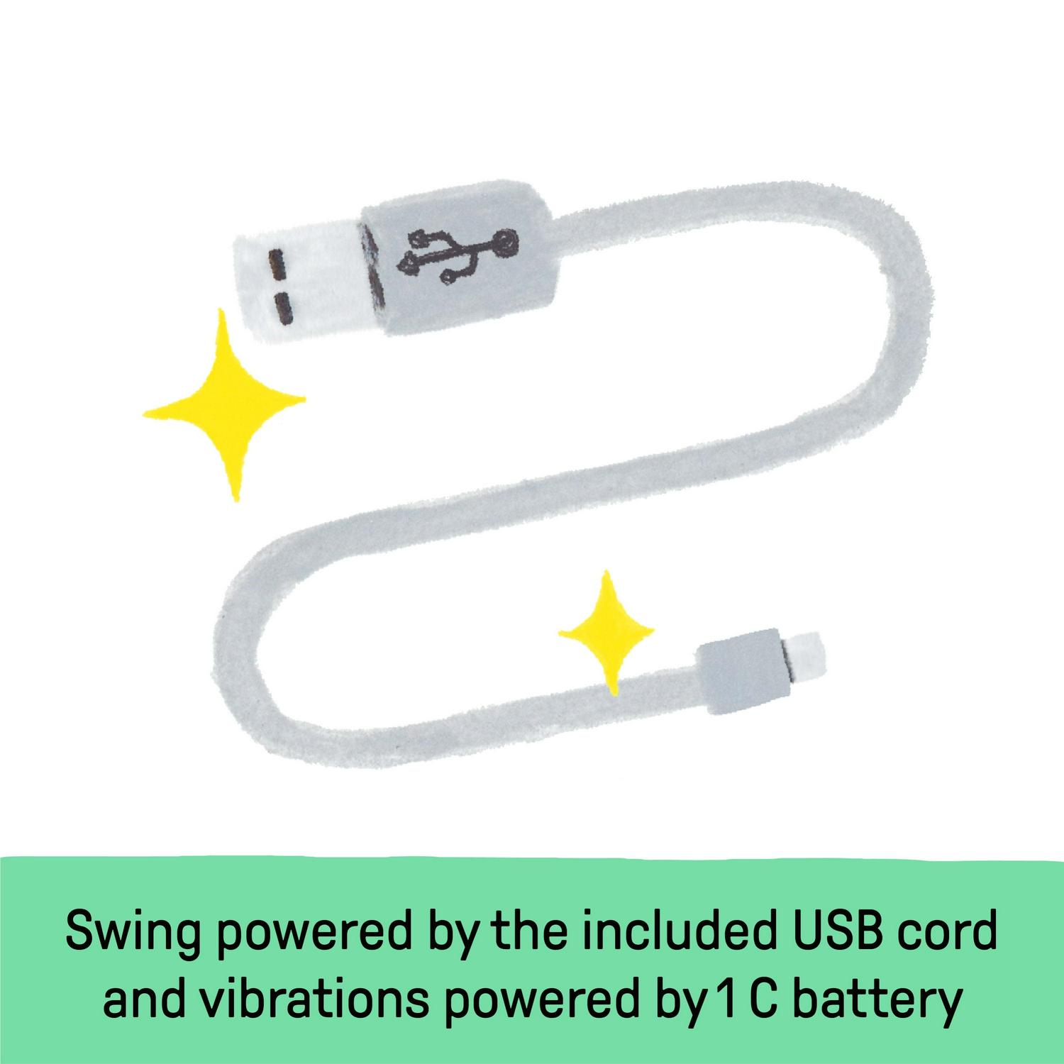 Ingenuity SimpleComfort Multi-Direction Compact Baby Swing with Vibrating Seat, For Infants, Unisex - Cassidy (Pink) - Image 3