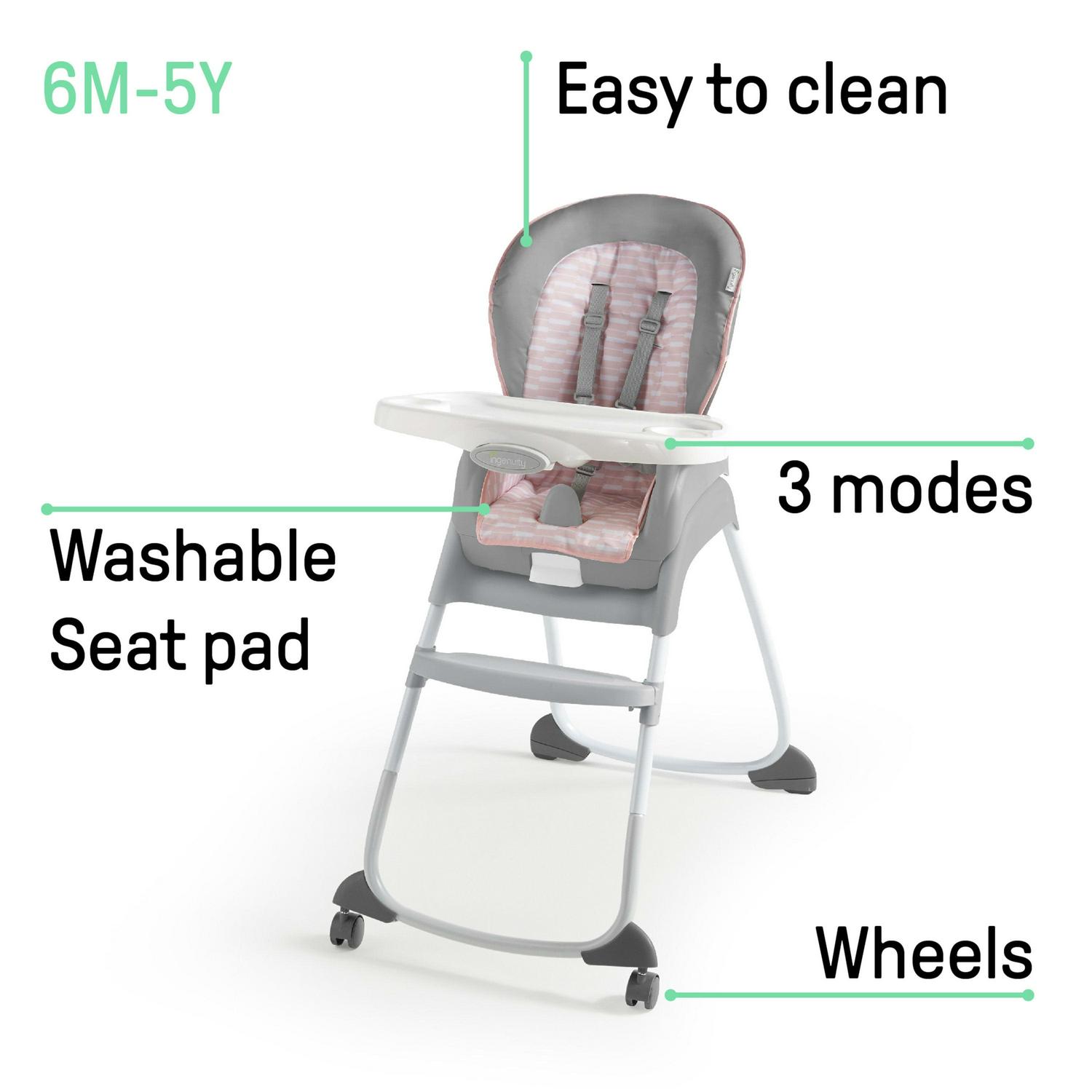 Ingenuity Trio 3-in-1 Convertible High Chair, Toddler Chair, Booster Seat - Flora The Unicorn - Image 3