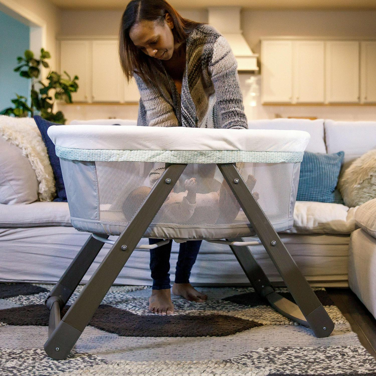 Ingenuity Wood Foldaway Rocking Baby Bassinet Classic - Wallace - Image 3