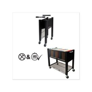 InstaCart File Cart 14.25w x 28.5d x 27.75h, Black