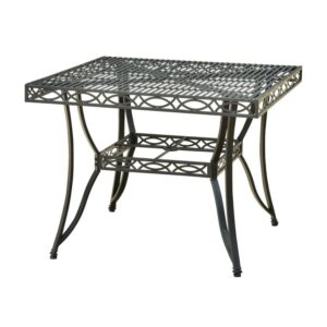 Segovia Iron 39-inch Square Dining Table with Umbrella Hole