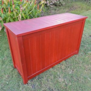 International Caravan TT-CB-007-AC-BRD Royal Fiji Acacia Rectangular Storage Trunk, Barn Red