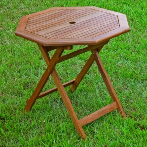 International Caravan Acacia Octagonal Folding Table