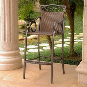 Set of 2 Valencia Resin Wicker/Steel Bar Bistro Chairs