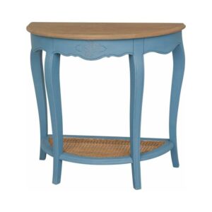 Ashbury Half-Moon Console Table in Antique Blue
