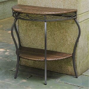 Valencia Resin Wicker/Steel Two Tier Half Moon Wall Table