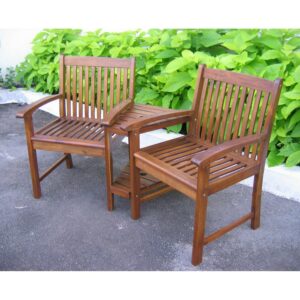 Outdoor Wood Corner Double Chair