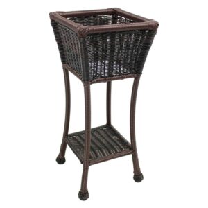 International Caravan Maui Resin Wicker/ Steel Square Planter Mocha