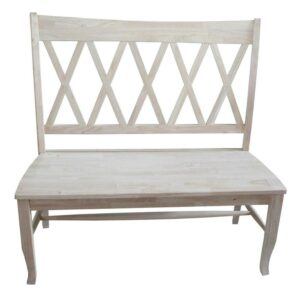 International Concepts Double X-Back Dining Bench, Ready to Finish