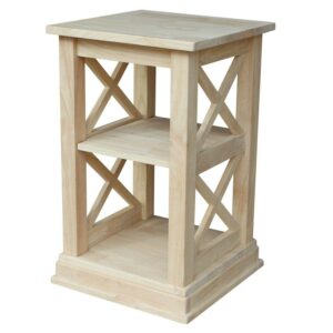 International Concepts Solid Wood Hampton Accent Table Includes Shelves